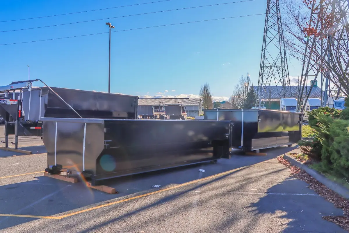 Roll-off dumpster ready for waste disposal at job site for 8 Yard Dumpster Rental in Stroud